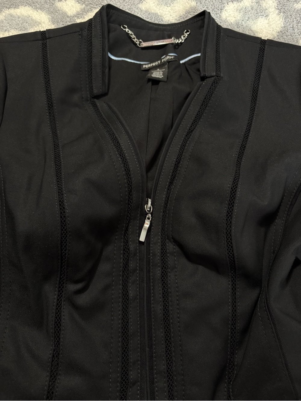 WHBM Perfect Form Blazer Jacket Black Zip Front Peplum 6 - Picture 3 of 15